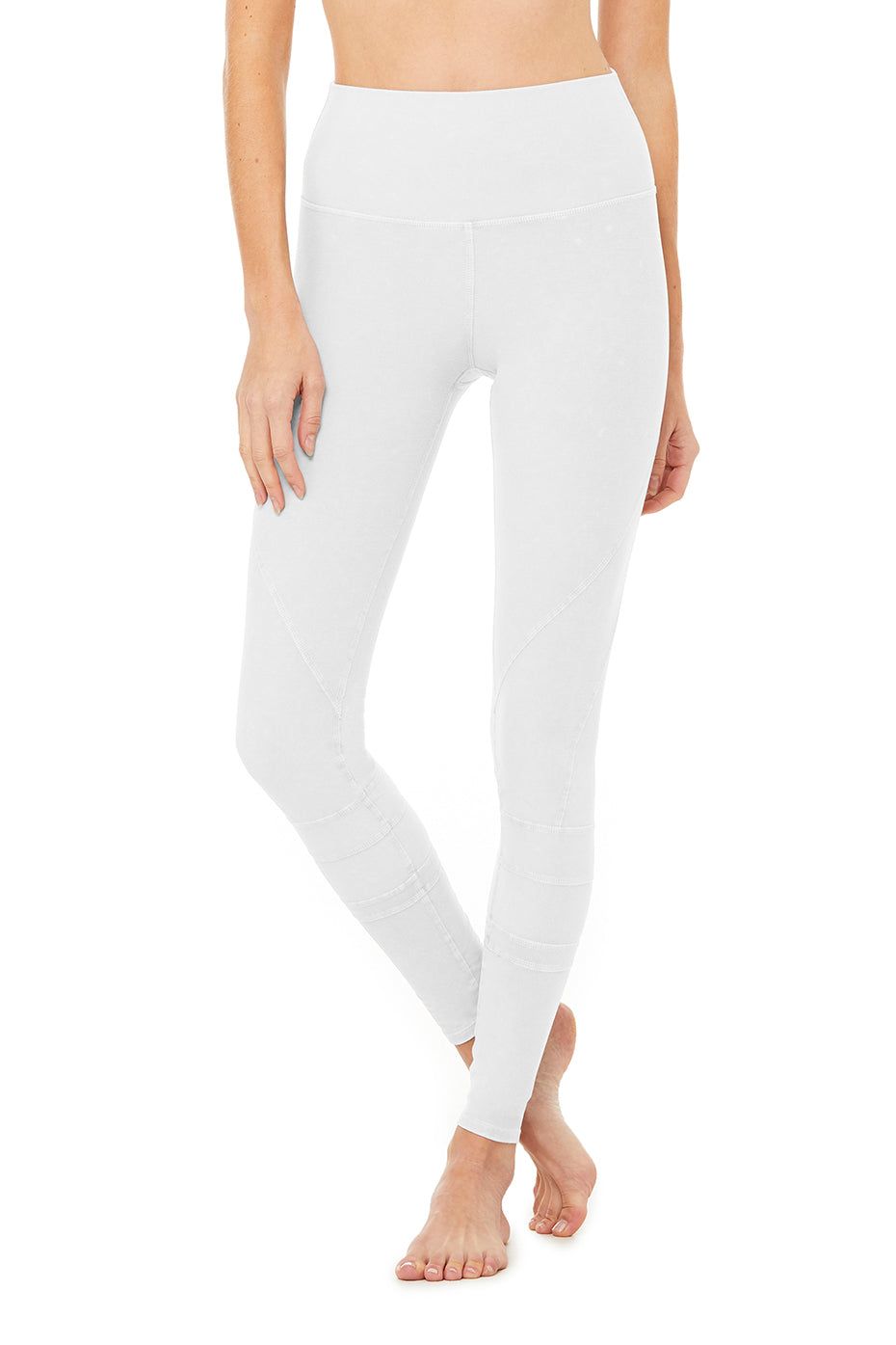 High-Waist Alo Sueded Momentum Legging - Chalk Wash sold by Alo Yoga