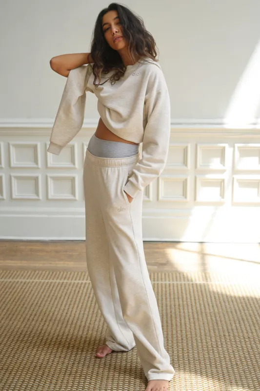 Accolade Straight Leg Sweatpant - Oatmeal Heather sold by Alo Yoga