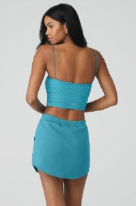 Goddess Ribbed Bandeau Top - Blue Splash sold by Alo Yoga