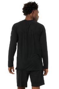 Triumph Long Sleeve Tee - Solid Black Triblend sold by Alo Yoga
