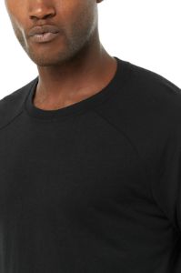 Triumph Long Sleeve Tee - Solid Black Triblend sold by Alo Yoga