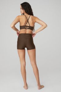 Airlift Intrigue Bra & 3" High-Waist Airlift Short Set - Espresso sold by Alo Yoga