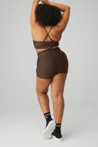 Airlift Intrigue Bra & 3" High-Waist Airlift Short Set - Espresso sold by Alo Yoga