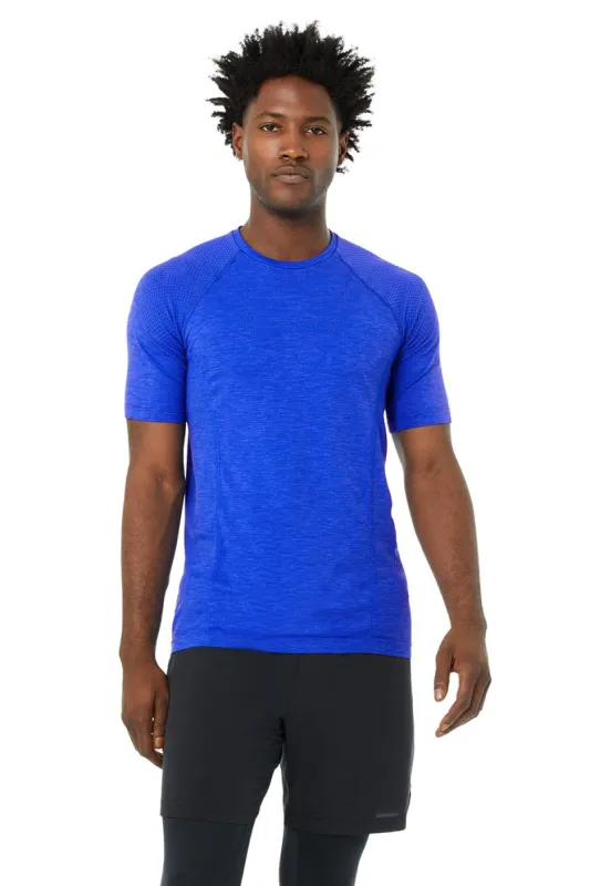 Amplify Seamless Short Sleeve Tee - Alo Blue made by Alo Yoga