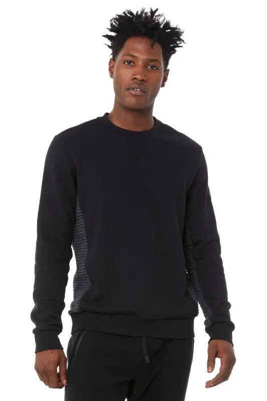 Ridge Crew - Black/Grey Heather sold by Alo Yoga
