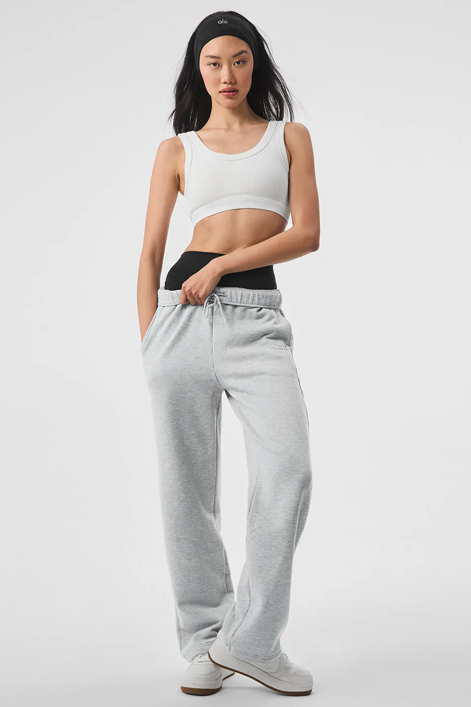 Accolade Straight Leg Sweatpant - Athletic Heather Grey sold by Alo Yoga