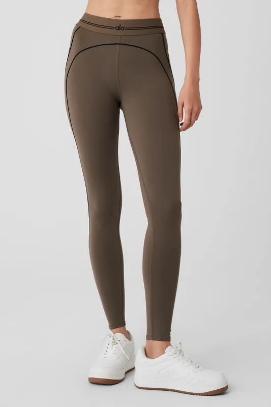 Airbrush High-Waist Heart Throb Legging - Olive Tree/Black sold by Alo Yoga