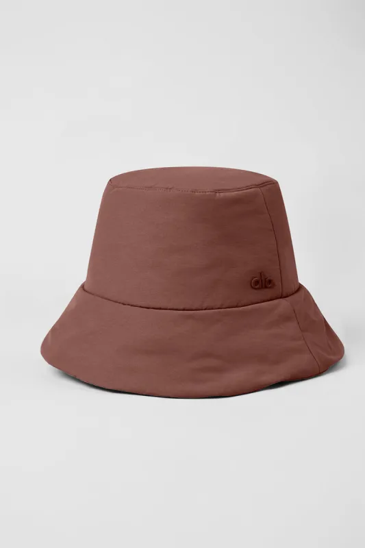 Good Shade Puffer Bucket Hat - Chestnut sold by Alo Yoga