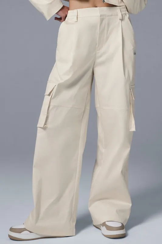 High-Waist Night Out Cargo Trouser - Ivory sold by Alo Yoga
