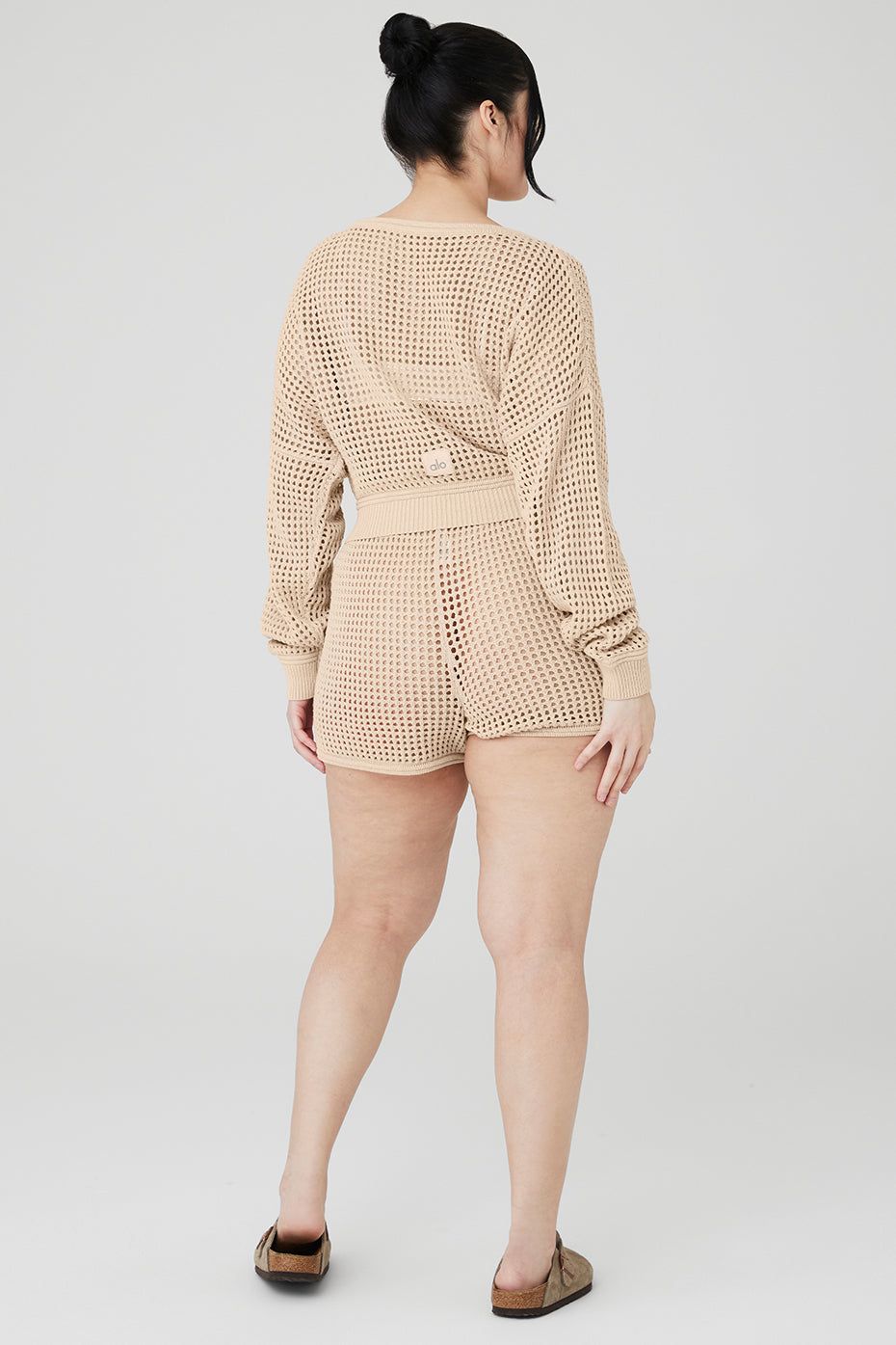 Open-Knit Cropped Chase The Sun Coverup & Open-Knit High-Waist Chase The Sun Short Set - Macadamia sold by Alo Yoga product image thumbnail 6