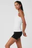 Ribbed Sea Coast Scoop Neck Tank - White sold by Alo Yoga