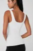 Ribbed Sea Coast Scoop Neck Tank - White sold by Alo Yoga