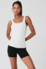 Ribbed Sea Coast Scoop Neck Tank - White sold by Alo Yoga