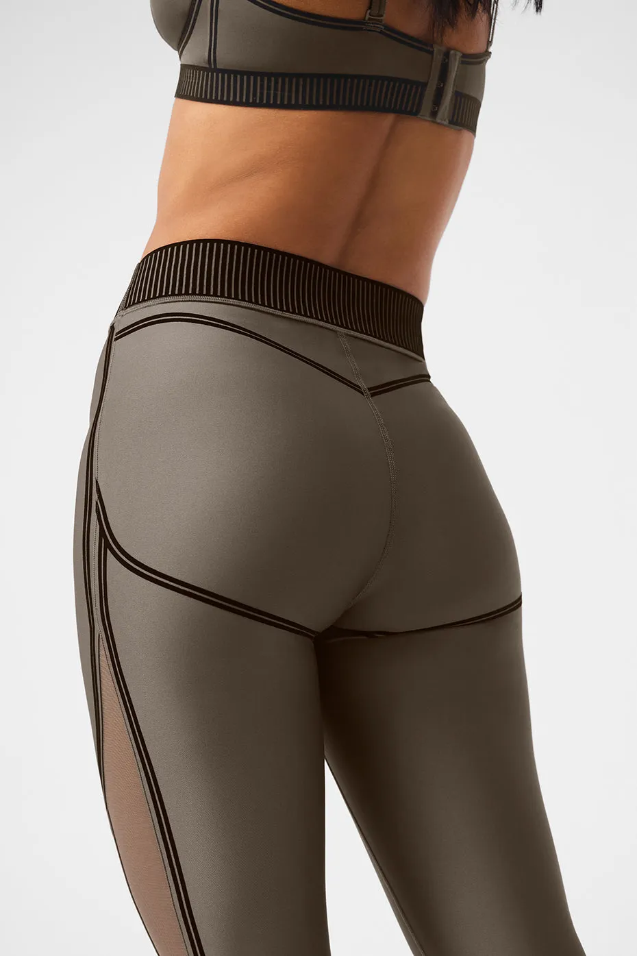 【Alo Yoga】Airlift Mesh Line Up High-Waist Legging Airlift Mesh Line Up High-Waist Legging - Black | Alo Yoga