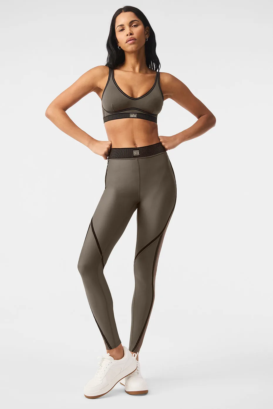 Airlift Mesh Line Up High-Waist Legging - Olive Tree sold by Alo Yoga product image thumbnail 5