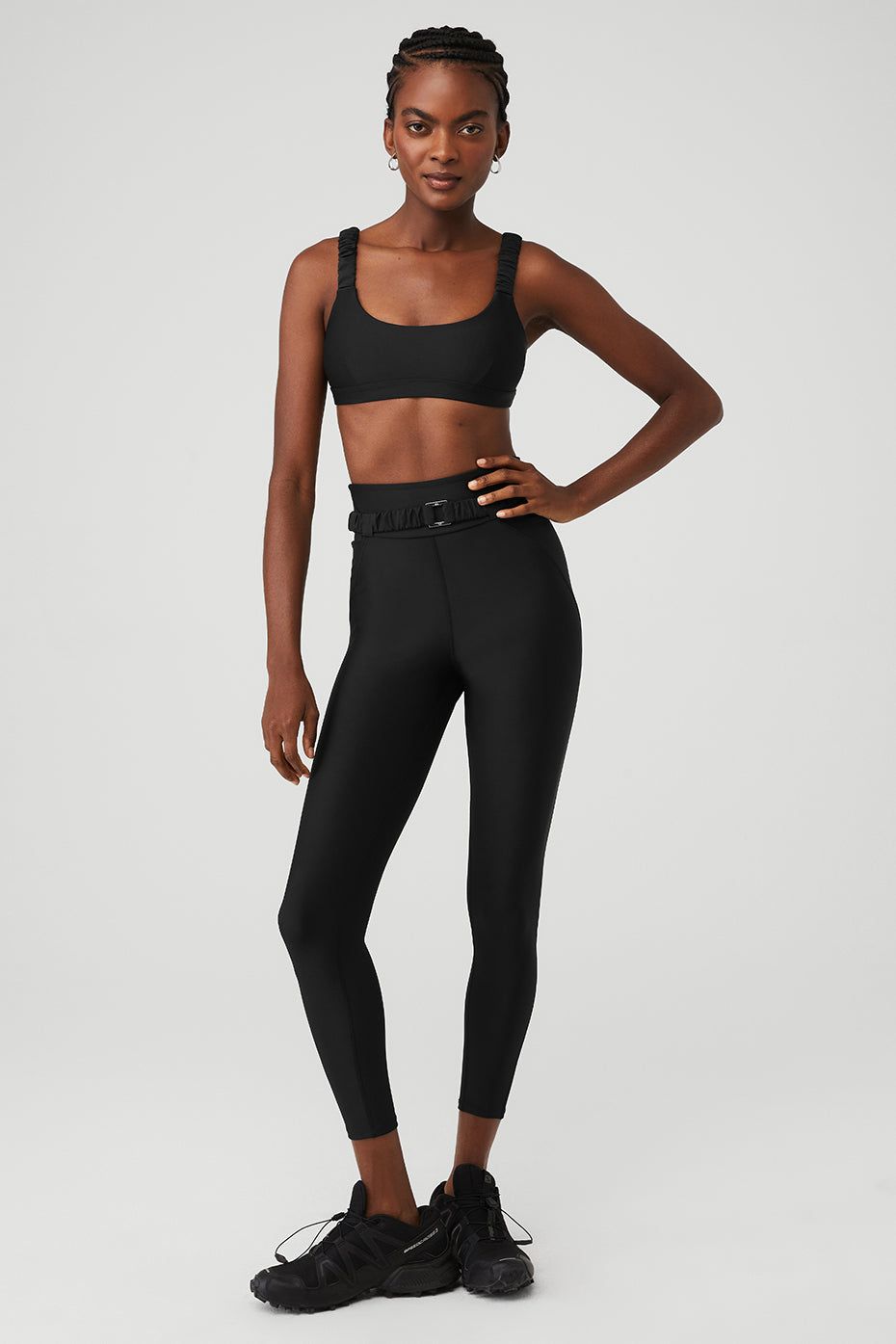 Airlift Charmer Bra & Airlift High-Waist 7/8 Charmer Legging Set - Black sold by Alo Yoga