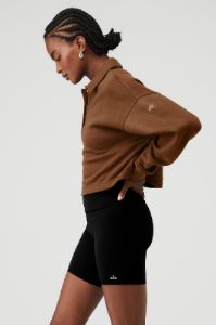 Polo Henley Pullover - Cinnamon Brown sold by Alo Yoga