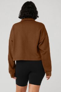 Polo Henley Pullover - Cinnamon Brown sold by Alo Yoga