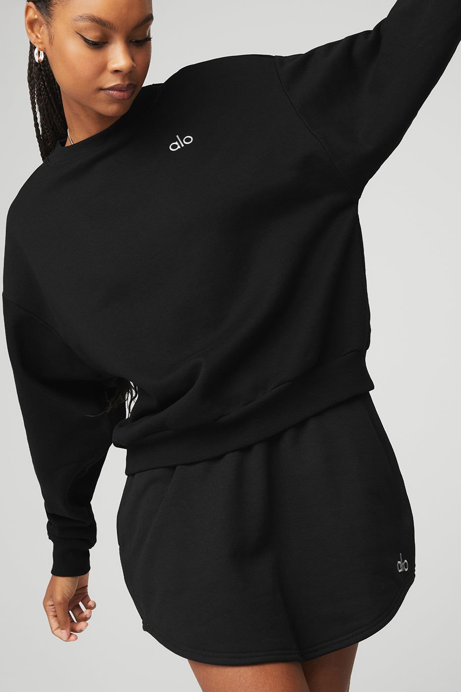 Accolade Crew Neck Pullover & High-Waist Accolade Skirt Set - Black sold by Alo Yoga product image thumbnail 5