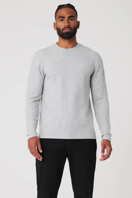 Micro Waffle Fast Break Long Sleeve Tee - Athletic Heather Grey sold by Alo Yoga
