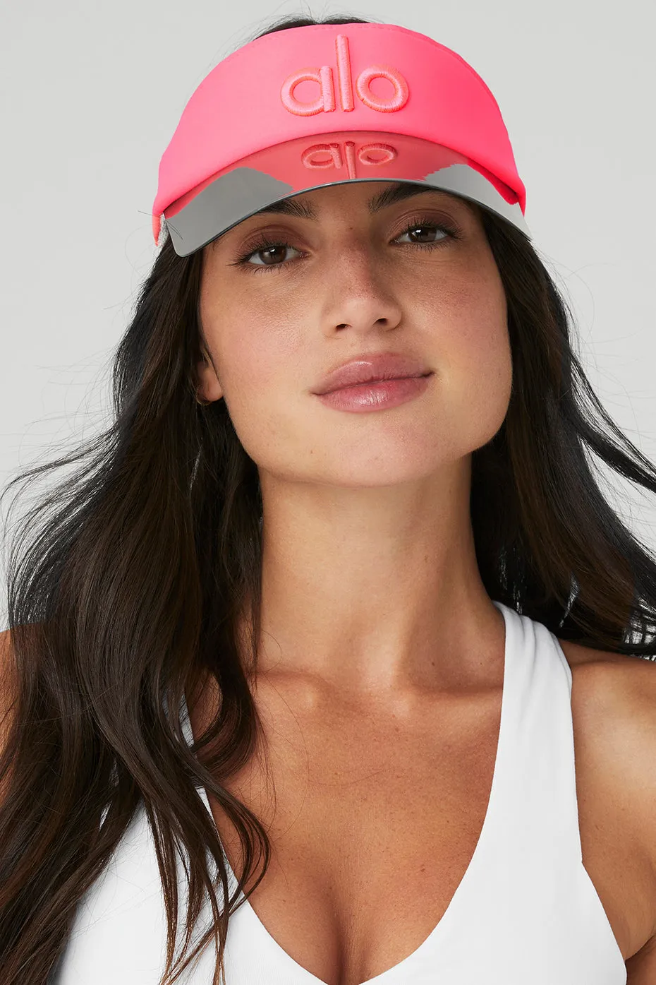 Airlift Solar Visor - Fluorescent Pink Coral sold by Alo Yoga product image thumbnail 5