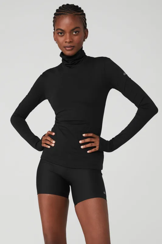 Alosoft Refine Turtleneck - Black sold by Alo Yoga