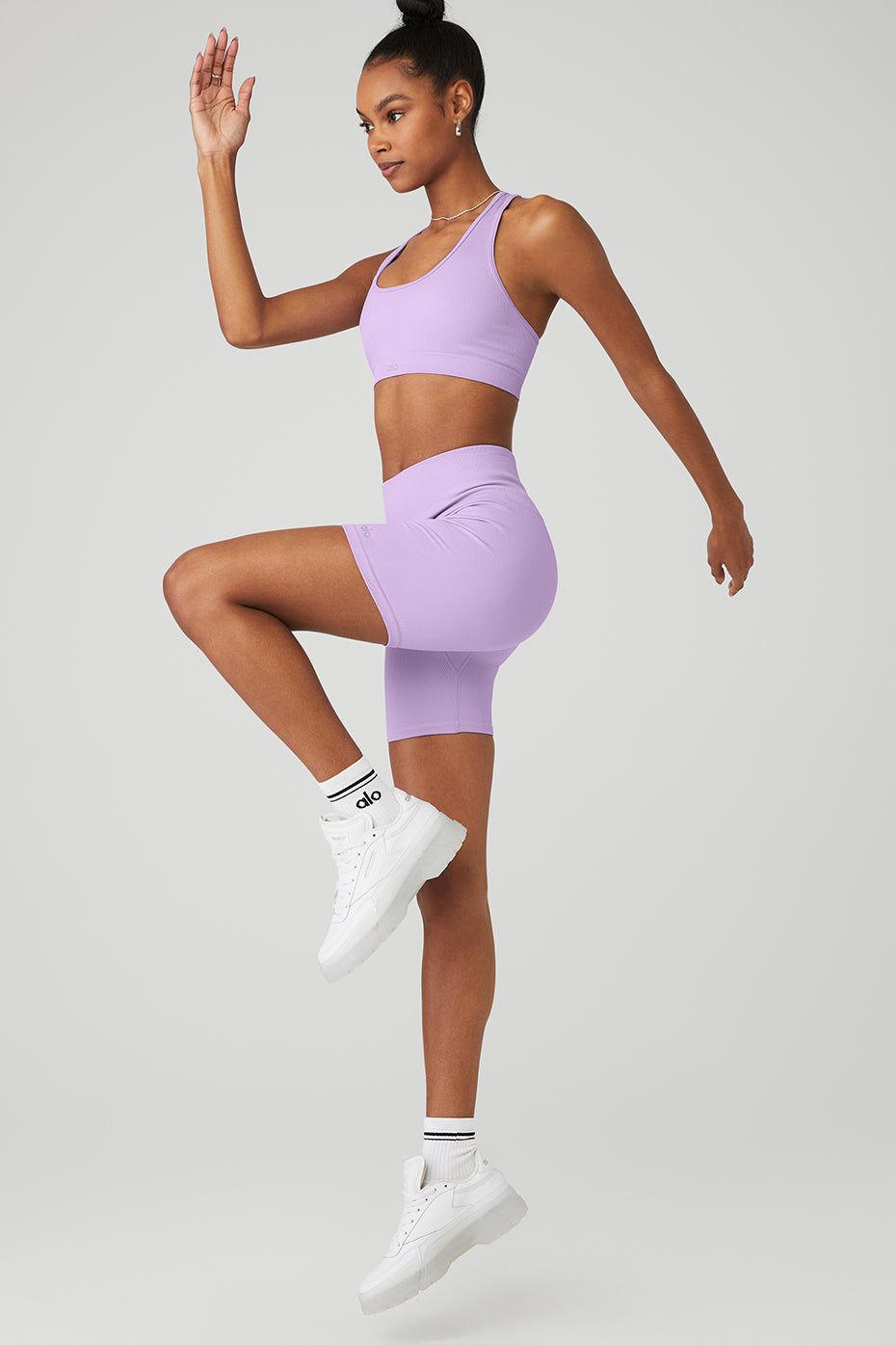 Seamless Ribbed Bra & 5" Seamless Ribbed Favorite Short Set sold by Alo Yoga product image thumbnail 6