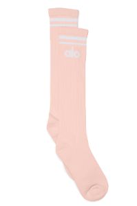 Women's Knee-High Throwback Sock - Powder Pink/White sold by Alo Yoga