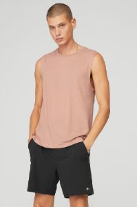 The Triumph Muscle Tank - Soft Clay sold by Alo Yoga