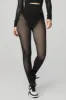 Seamless High-Waist 7/8 Limitless Open Air Legging - Black sold by Alo Yoga