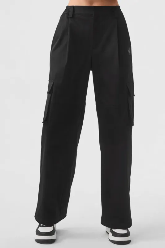 High-Waist Night Out Cargo Trouser - Black sold by Alo Yoga