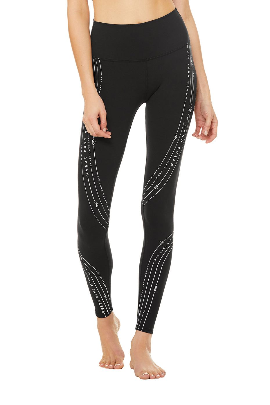 High-Waist Radius Legging - Black/White sold by Alo Yoga