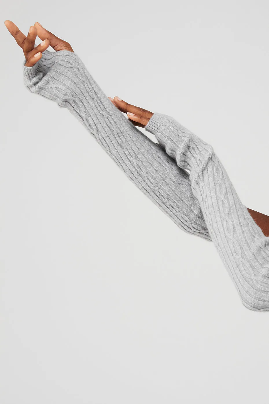 Cable Knit Arm Warmers - Athletic Heather Grey sold by Alo Yoga product image thumbnail 3