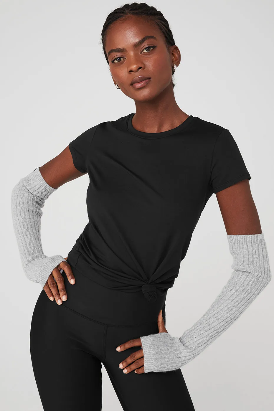 Cable Knit Arm Warmers - Athletic Heather Grey sold by Alo Yoga product image thumbnail 2