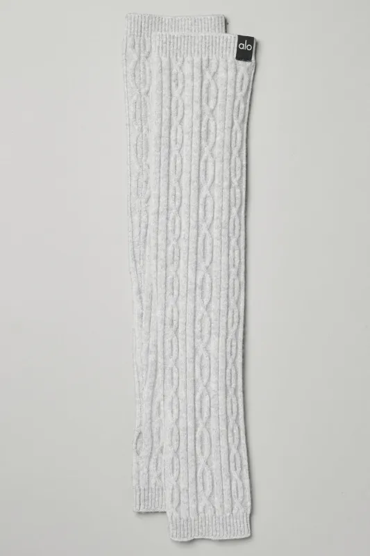Cable Knit Arm Warmers - Athletic Heather Grey made by Alo Yoga