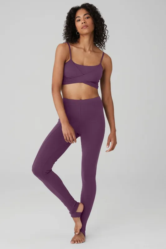 Airbrush Enso Bra & Airbrush High-Waist Enso Legging Set - Dark Plum sold by Alo Yoga