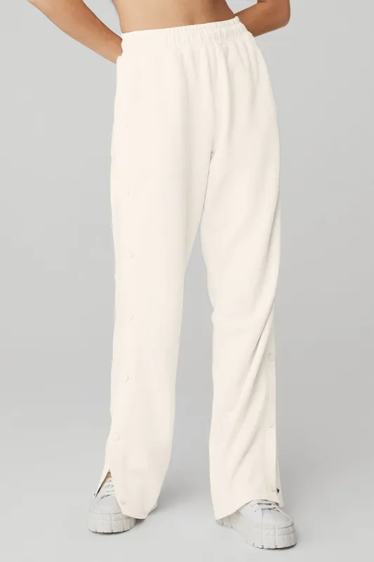 Courtside Tearaway Snap Pant - Ivory sold by Alo Yoga