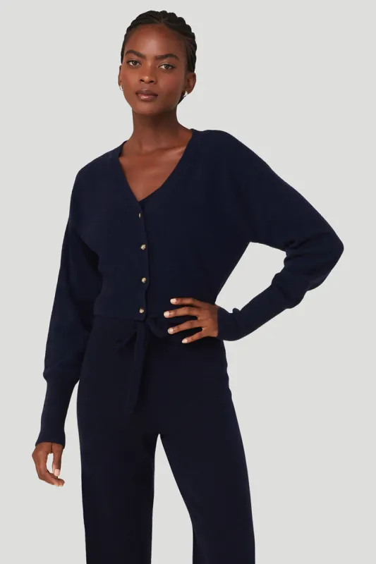 Cashmere Jet Set Cardigan - Navy sold by Alo Yoga