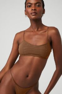 Airmesh Venus Bralette & Airmesh Venus Thong Set - Cinnamon Brown sold by Alo Yoga