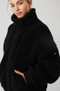 Sherpa Varsity Jacket - Black sold by Alo Yoga