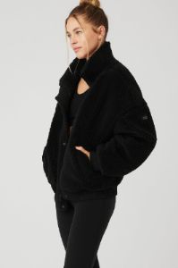 Sherpa Varsity Jacket - Black sold by Alo Yoga