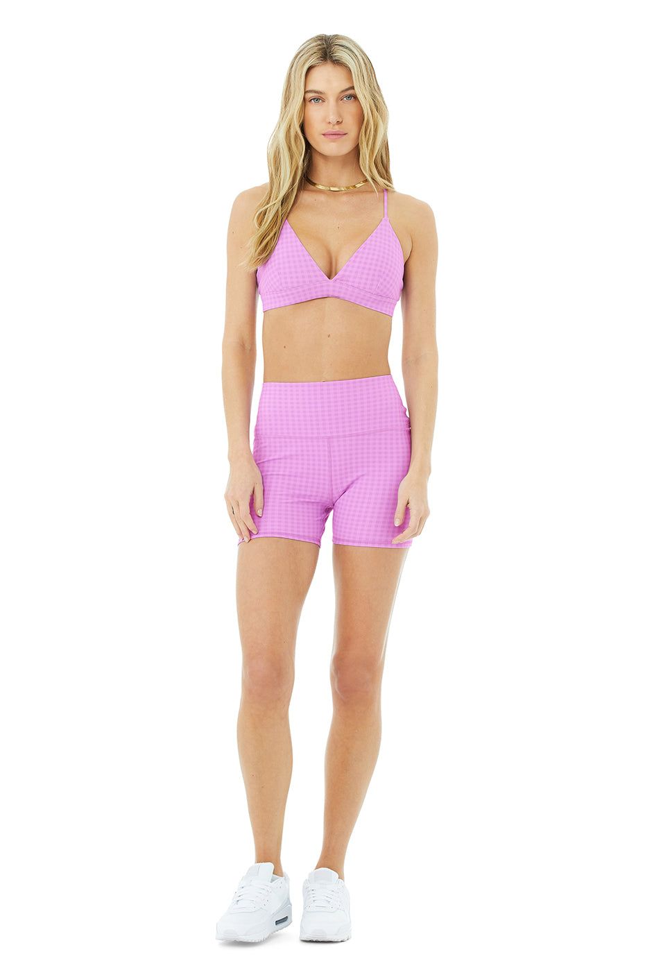4" Vapor High-Waist Gingham Short - Pink Lavender sold by Alo Yoga product image thumbnail 6