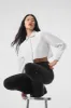 Cropped Take Me Out Button Up - White sold by Alo Yoga