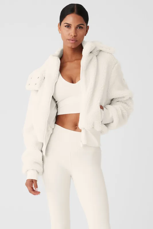 Foxy Sherpa Jacket - Ivory sold by Alo Yoga