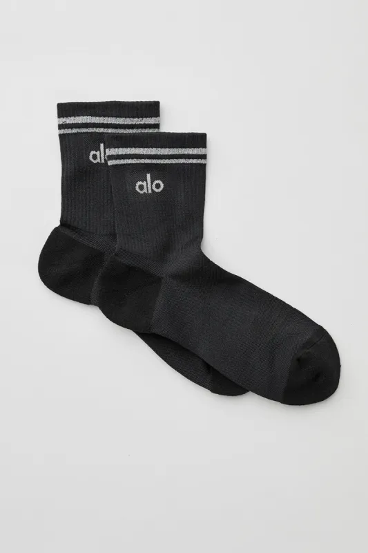 Women's Half-Crew Performance Sock - Black sold by Alo Yoga