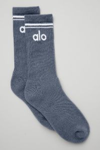 Unisex Throwback Sock - Bluestone/White sold by Alo Yoga