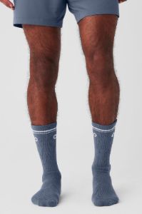 Unisex Throwback Sock - Bluestone/White sold by Alo Yoga