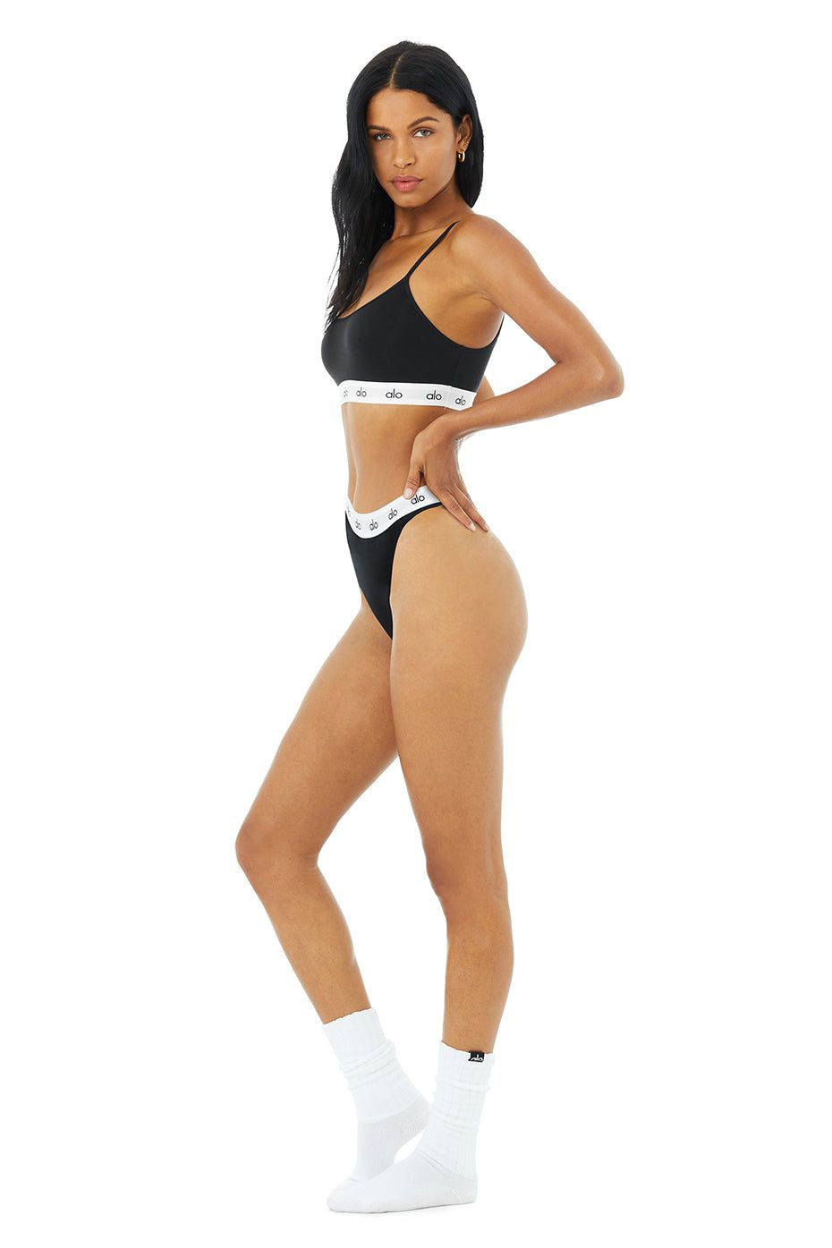 Icon Cami Bra & Icon High-Cut Thong Set - Black sold by Alo Yoga product image thumbnail 3