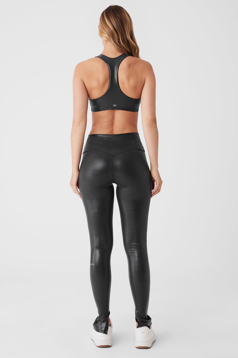 Foil Airlift Advantage Bra & Foil Airlift High-Waist Elongated Legging Set - Black Foil sold by Alo Yoga product image thumbnail 2