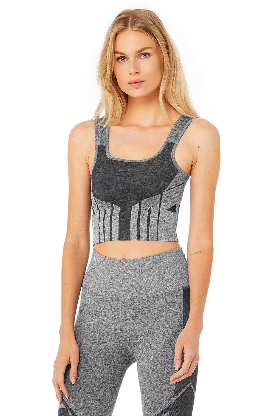 Tempo Bra Tank - Anthracite Heather sold by Alo Yoga